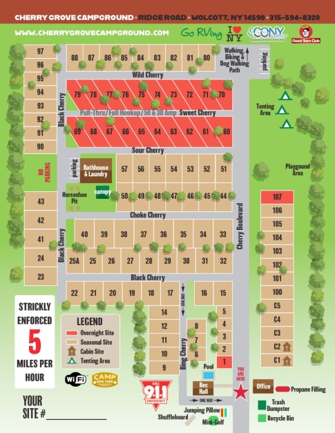 Camp Map - Cherry Grove Campground | Lake Ontario Camping Near ...